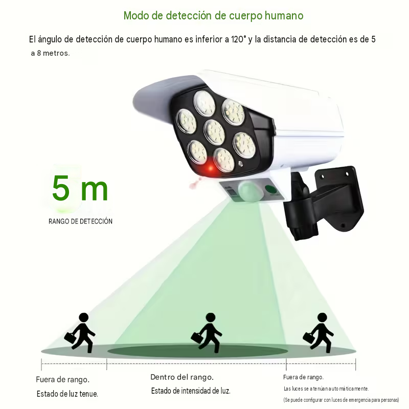 LAMPARA SOLAR TIPO CAMARA DE VIGILANCIA
