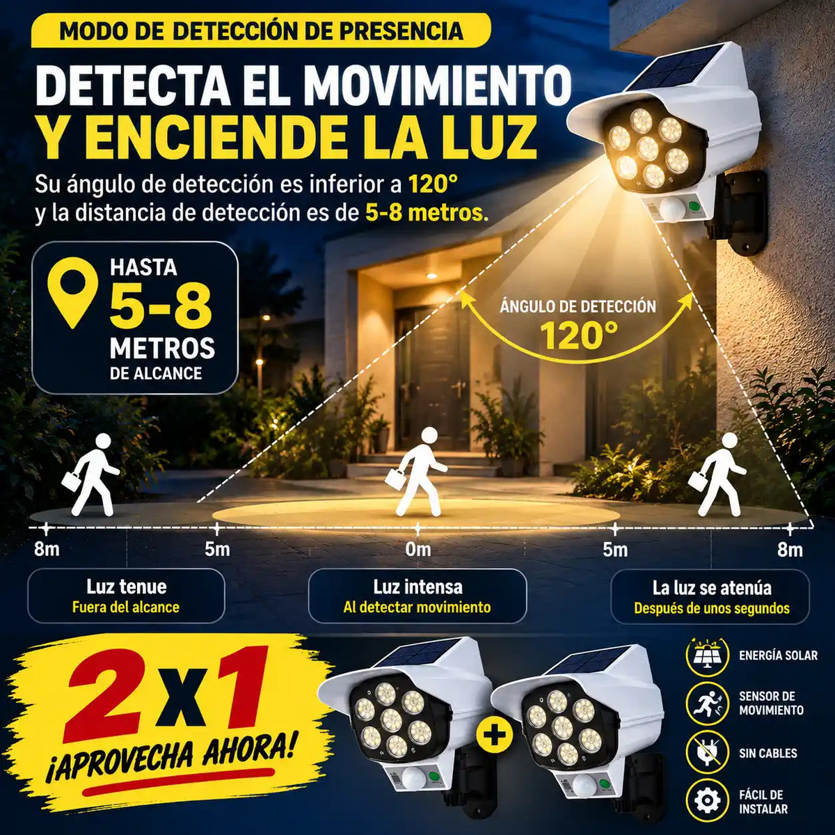 LAMPARA SOLAR TIPO CAMARA DE VIGILANCIA